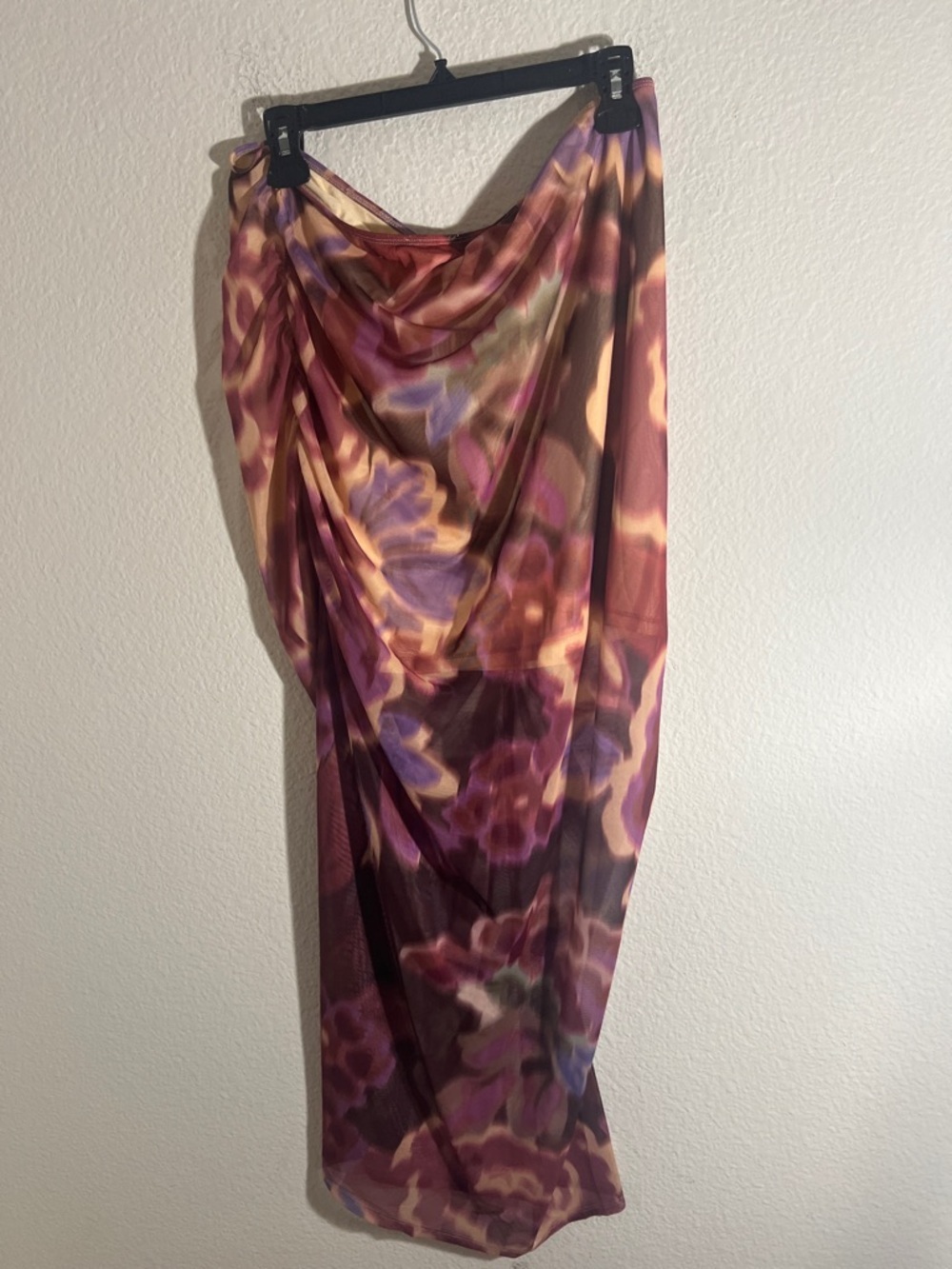 Anthropologie Ruched Side-Slit Maxi Skirt Sz XL bodycon chic party vacay - Picture 7 of 9